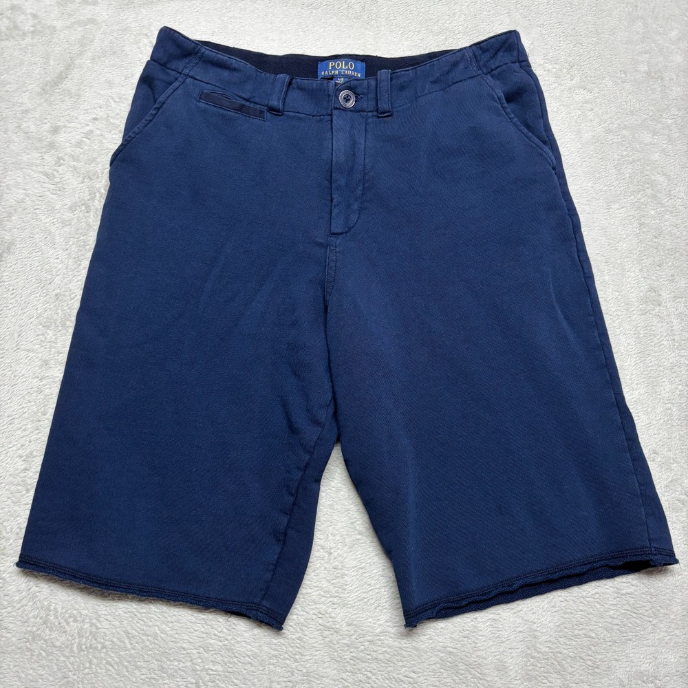 Polo Ralph Lauren Bermuda Shorts Boys Youth Large 14-16 Blue Pony Soft Stretch